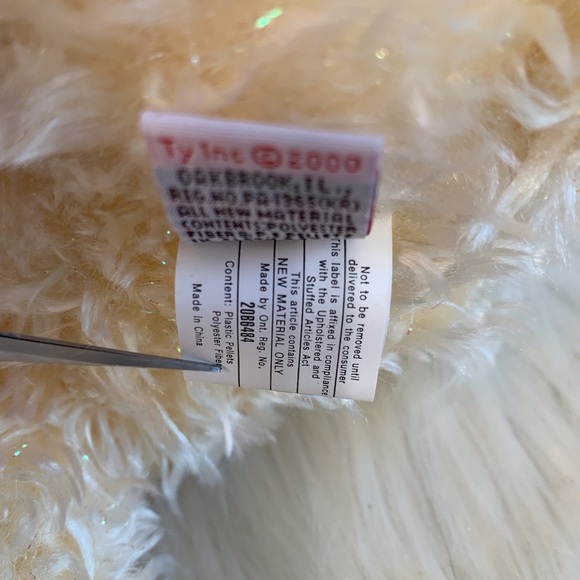 Ty(28) Plush Bear with Sparkle and Orange Bow”Flecks” - Picture 5 of 10